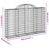 vidaXL Arched Gabion Basket 200x30x120/140 cm Galvanised Iron