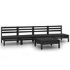 vidaXL Garden Lounge Set | Black | Solid Pinewood | Medium | Modular