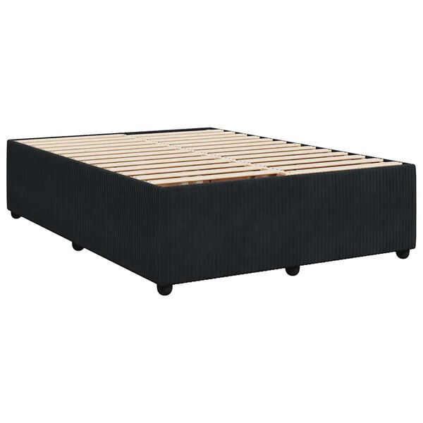 vidaXL Bed Frame without Mattress Black Queen Velvet