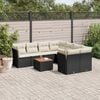 vidaXL 9 Piece Garden Sofa Set with Cushions Black Poly Rattan
