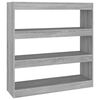vidaXL Book Cabinet | Grey Sonoma | Engineered wood | 100x30x103 cm