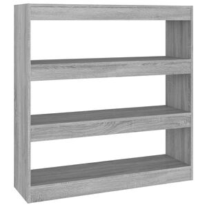 vidaXL Book Cabinet | Grey Sonoma | Engineered wood | 100x30x103 cm