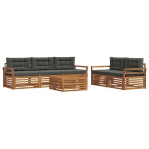 vidaXL Outdoor Sofa Set 6 pcs Natural and Anthracite