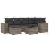 vidaXL 7 Piece Garden Sofa Set with Cushions Grey Poly Rattan