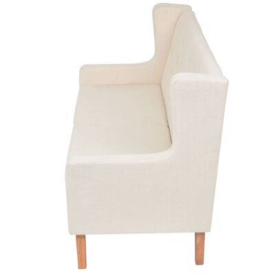 vidaXL 2-Seater Sofa Fabric Cream White
