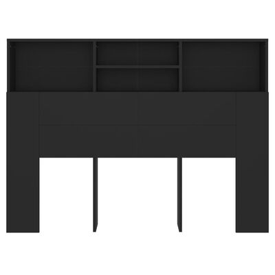 vidaXL Headboard Cabinet Black 140x19x103.5 cm