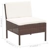 vidaXL 6 Piece Garden Lounge Set with Cushions Poly Rattan Brown