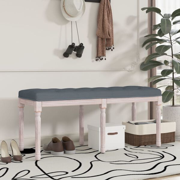 vidaXL Bench Dark Grey 110x40x49 cm Velvet