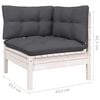 vidaXL 11 Piece Garden Lounge Set with Cushions White Pinewood