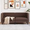 vidaXL Chesterfield Sofa 2-Seater Brown Faux Leather