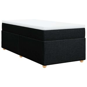 vidaXL Box Spring Bed with Mattress Black King Single Fabric