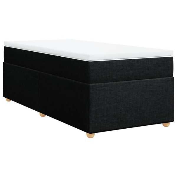vidaXL Box Spring Bed with Mattress Black King Single Fabric