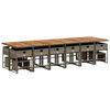 vidaXL 17 Piece Garden Dining Set with Cushions Grey Poly Rattan