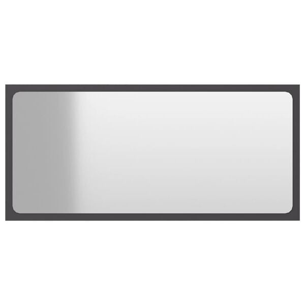 vidaXL Bathroom Mirror Grey 80x1.5x37 cm Engineered Wood
