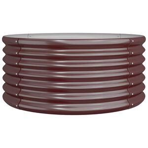 vidaXL Garden Planter | Brown | Powder-coated steel | 80x80x36 cm