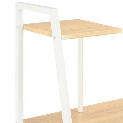 vidaXL Desk with Shelving Unit White and Oak 102x50x117 cm