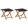 vidaXL Deck Chair 2 pcs Solid Eucalyptus Wood Black