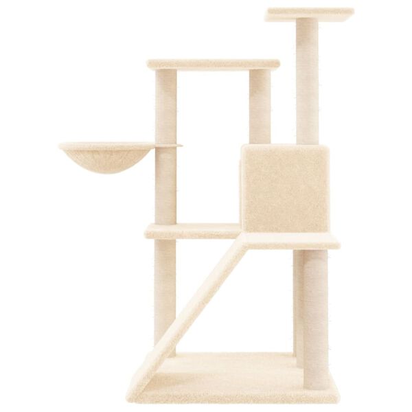 vidaXL Cat Tree with Sisal Scratching Posts Cream 94 cm