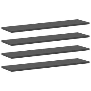 vidaXL Bookshelf Boards 4 pcs Grey 80x20x1.5 cm Engineered Wood