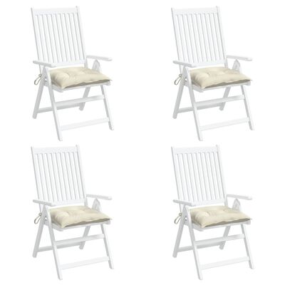 vidaXL Chair Cushions 4 pcs Cream White 40x40x7 cm Oxford Fabric