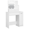 vidaXL Dressing Table with LED White 86.5x35x136 cm