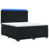 vidaXL Box Spring Bed with Mattress and LED Black 153 x 203 cm Velvet