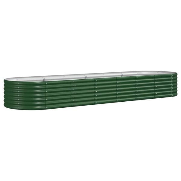 vidaXL Garden Raised Bed Galvanised Steel 296x80x36 cm Green
