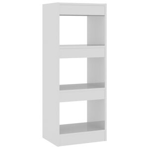 vidaXL Book Cabinet | High Gloss White | Engineered Wood | Compact