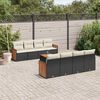 vidaXL 9 Piece Garden Sofa Set with Cushions Black Poly Rattan