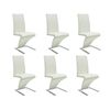 vidaXL Dining Chairs 6 pcs White Faux Leather