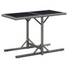 vidaXL Outdoor Table | Anthracite | Poly rattan, powder-coated steel, glass