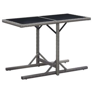 vidaXL Outdoor Table | Anthracite | Poly rattan, powder-coated steel, glass