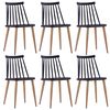 vidaXL Dining Chairs 6 pcs Black Plastic