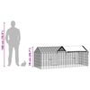 vidaXL Rabbit Cage Silver 200 x 78 x 78 cm Galvanised Steel