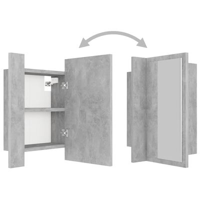 vidaXL LED Bathroom Mirror Cabinet Concrete Grey 40x12x45 cm