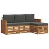 vidaXL Outdoor Sofa Set with Cushion 4 pcs Natural and Anthracite
