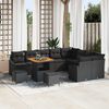 vidaXL Garden Sofa Set with Cushion with Storage 12 pcs Black