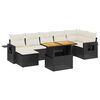 vidaXL 8 Piece Garden Sofa Set with Cushions Black Poly Rattan