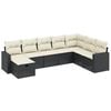 vidaXL 8 Piece Garden Sofa Set with Cushions Black Poly Rattan