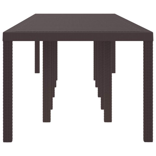 vidaXL Garden Dining Table Brown 350 x 100 x 73 cm Poly Rattan