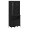 vidaXL Highboard "VIKEN" Black 80x40x200 cm Solid Wood Pine