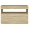 vidaXL Bedside Cabinet & LED Lights Sonoma Oak 60x35x40 cm Engineered Wood
