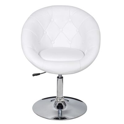 vidaXL Bar Chairs 2 pcs White Faux Leather