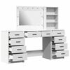 vidaXL Dressing Table with Mirror Lights 3 pcs White Engineered Wood