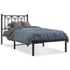 vidaXL Metal Bed Frame without Mattress with Headboard Black 90x190cm
