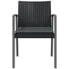 vidaXL Garden Chairs with Cushions 4 pcs Black 56.5x57x83 cm Poly Rattan