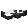 vidaXL 4 Piece Garden Lounge Set Poly Rattan Black and White
