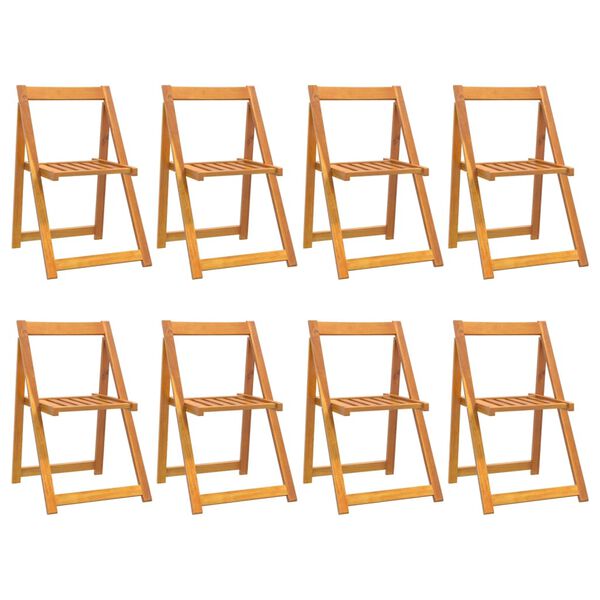 vidaXL Folding Garden Chairs 8 pcs Solid Wood Acacia