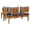 vidaXL Garden Bench 2 pcs Grey and Brown Solid Teak wood