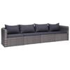 vidaXL 9 Piece Garden Lounge Set with Cushions Poly Rattan Grey